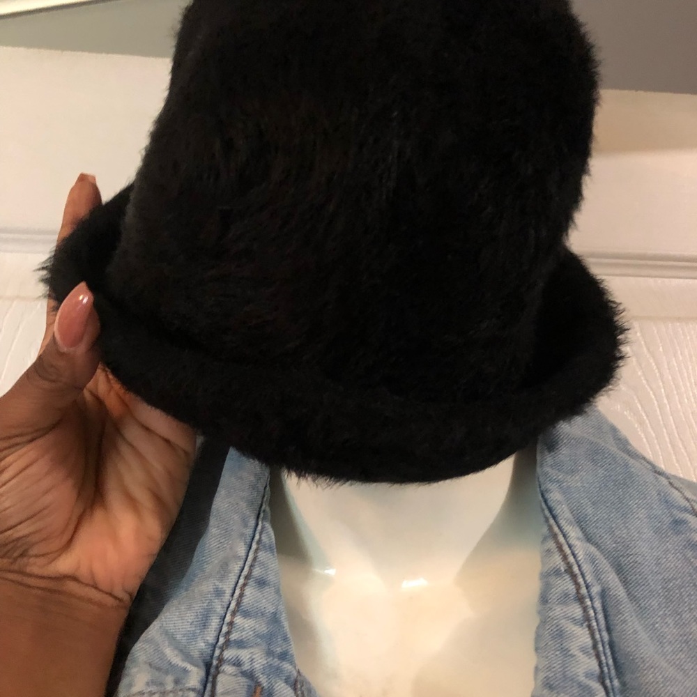 Black Fuzzy Knit Bucket Hat, Fall Hats, Hats - Picture 6 of 6